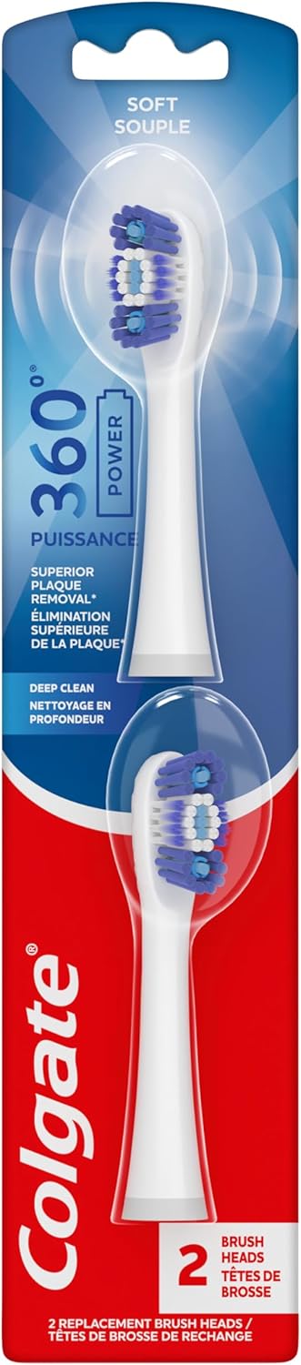 Colgate 360 Floss Tip Sonic Powered Battery Toothbrush Refill Pack - 2ct
