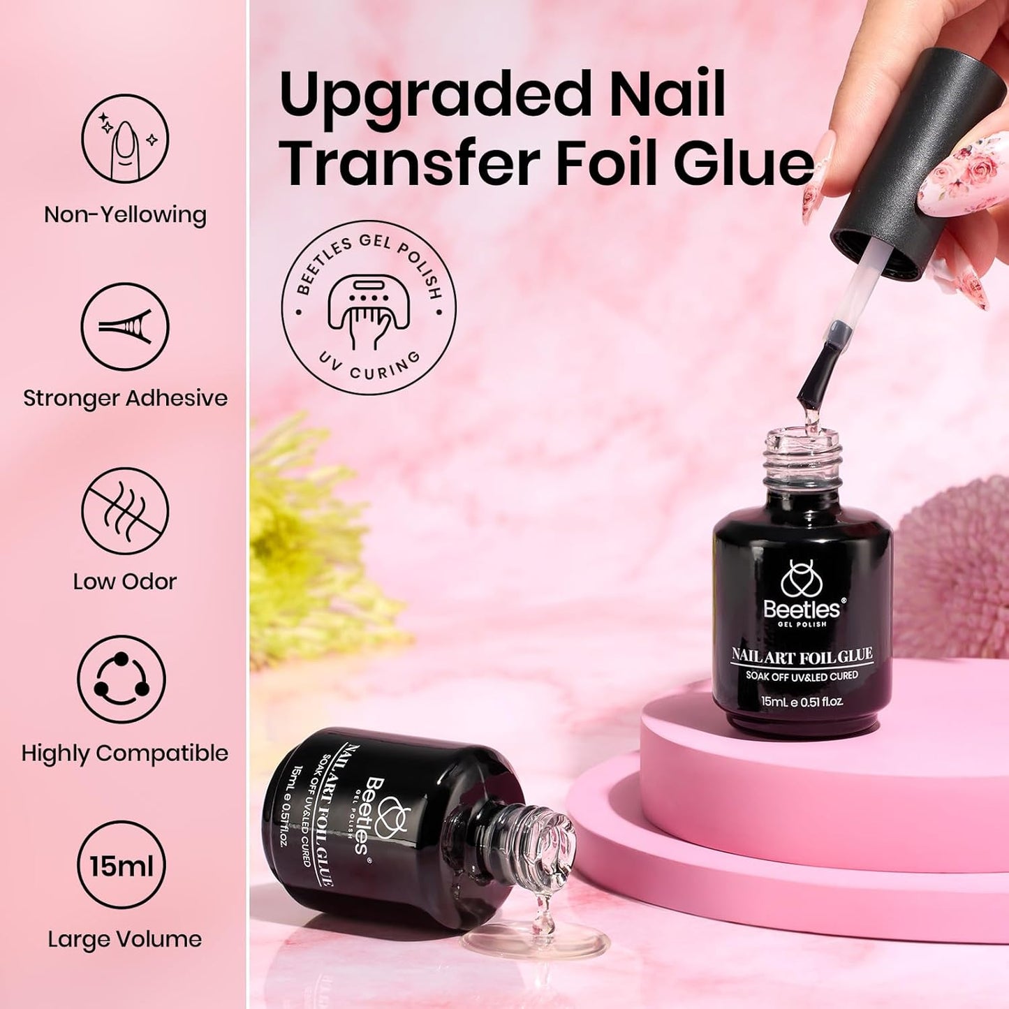 Beetles Liquid Latex for Nail 15ml - Peel off Nail Polish Cuticle Guard with Plastic Nail Care Stick Nails Design Air-Dry Liquid Latex Barrier for Protector Fingers