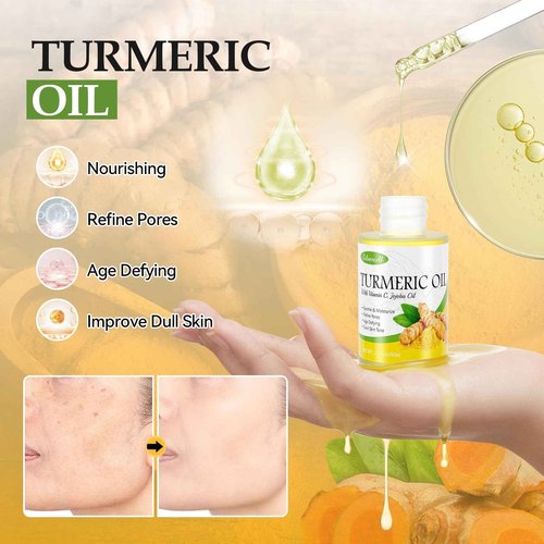 Turmeric Skin Care Set with Vitamin C, Turmeric Skincare Set Christmas Gifts for Women, Skin Care Kit for Anti-Aging Hydrating, Skincare Gift Set with Turmeric Soap Bar & Scrub, Turmeric Oil & Cream