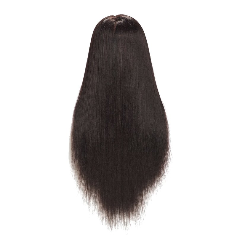 Training Head 26"-28" Long Hair Mannequin Training Head Dolls for Cosmetology Synthetic Fiber Hair Styling Hairdressing Manikin Head for Hairdresser with Clamp Stand (Yaki Black)