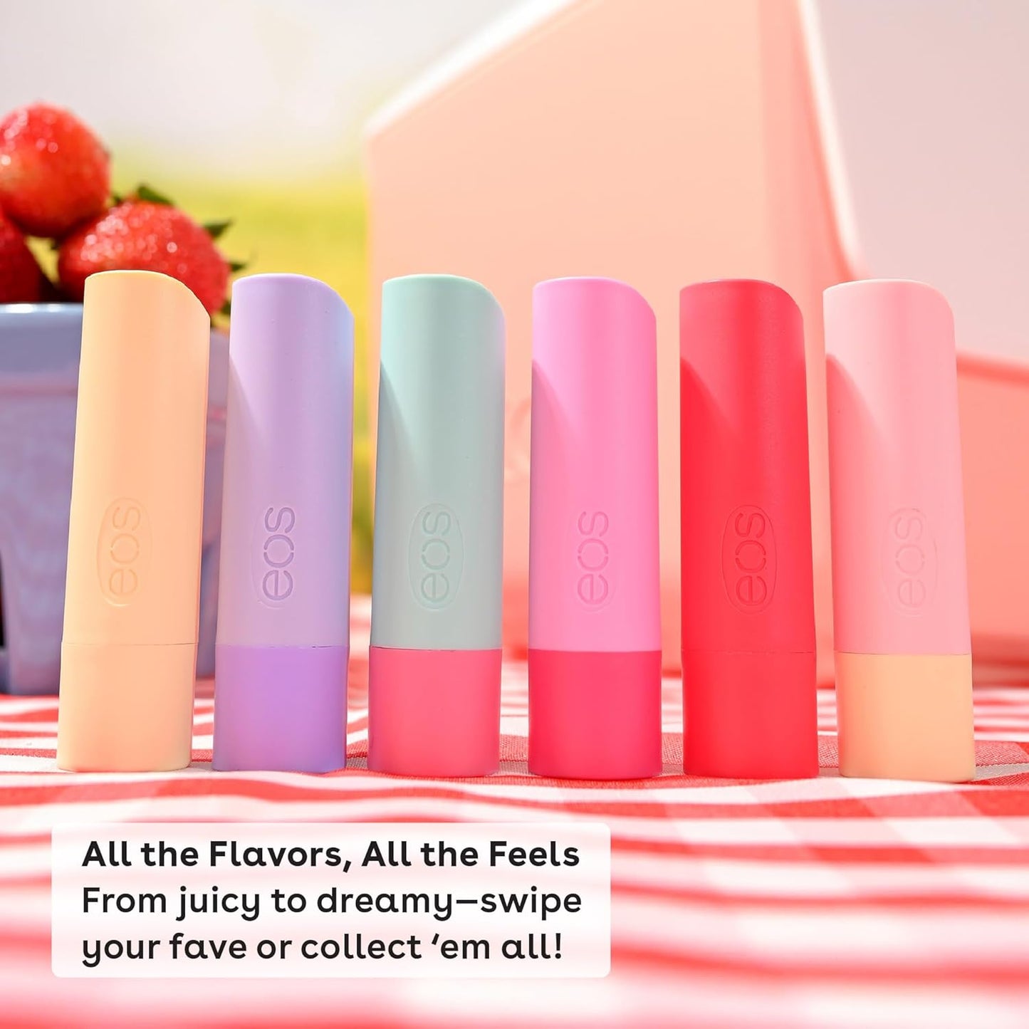 eos 100% Natural Lip Balm- Watermelon Frosé, Dermatologist Recommended for Sensitive Skin, All-Day Moisture Lip Care, 0.14 oz