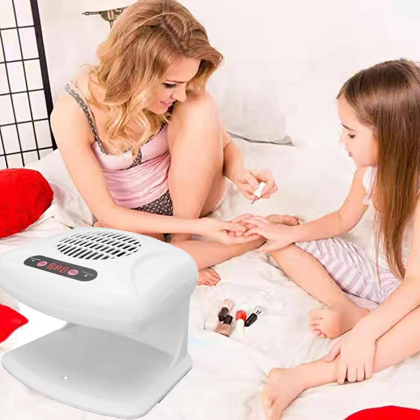 Nail Dryer for Regular Polish - 300W 2-in-1 Auto Sensor Hot & Cold Air | Professional Manicure Salon Use (White)