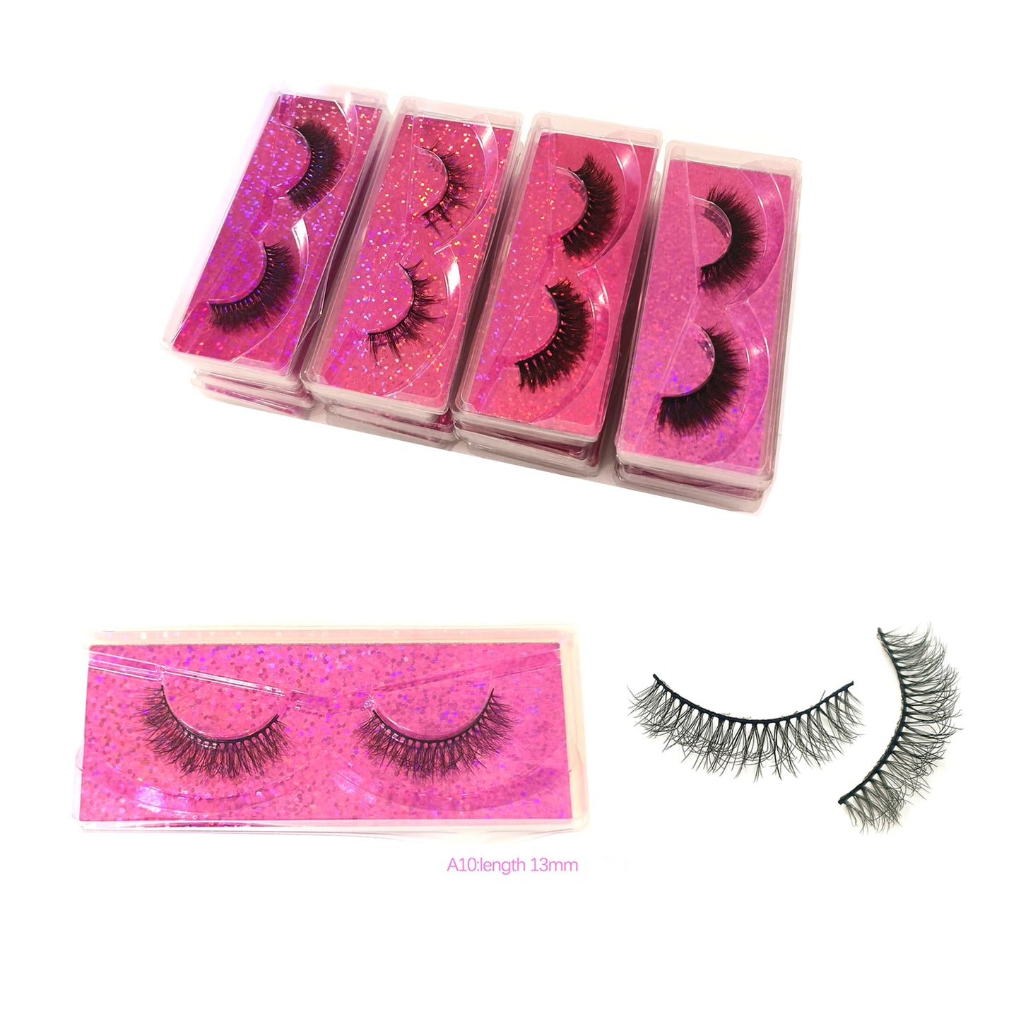 U-Hotmi Natural Look Fluffy Eye Lashes, Faux 3D Mink Lashes 10 Styles Eyelashes Wholesale(30 Pairs)