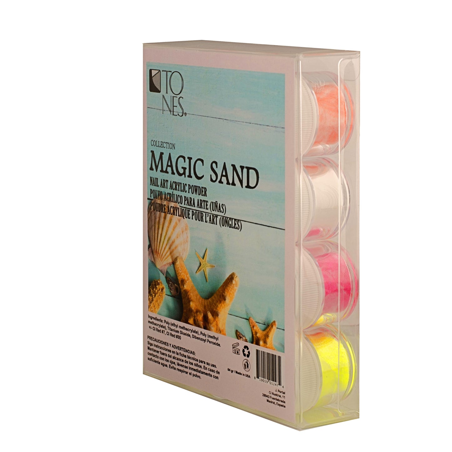 TONES Acrylic Nail Powder Set – High Adhesion Blend for Long Lasting Extensions & Perfect Color Expression – Set of 12 Elegant Shades (Magic Sand)