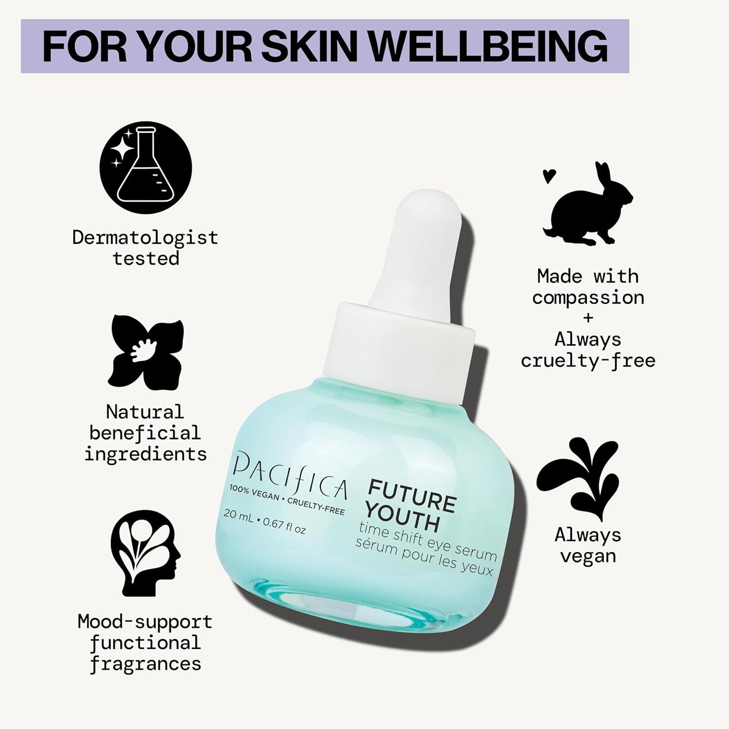 Pacifica Glow Baby Brightening Eye Cream – Vitamin C Under Eye Cream for Dark Circles & Puffiness, Caffeine-Infused Eye Brightener for Tired Eyes Fragrance-Free 0.5 oz Clean Vegan Dermatologist Tested