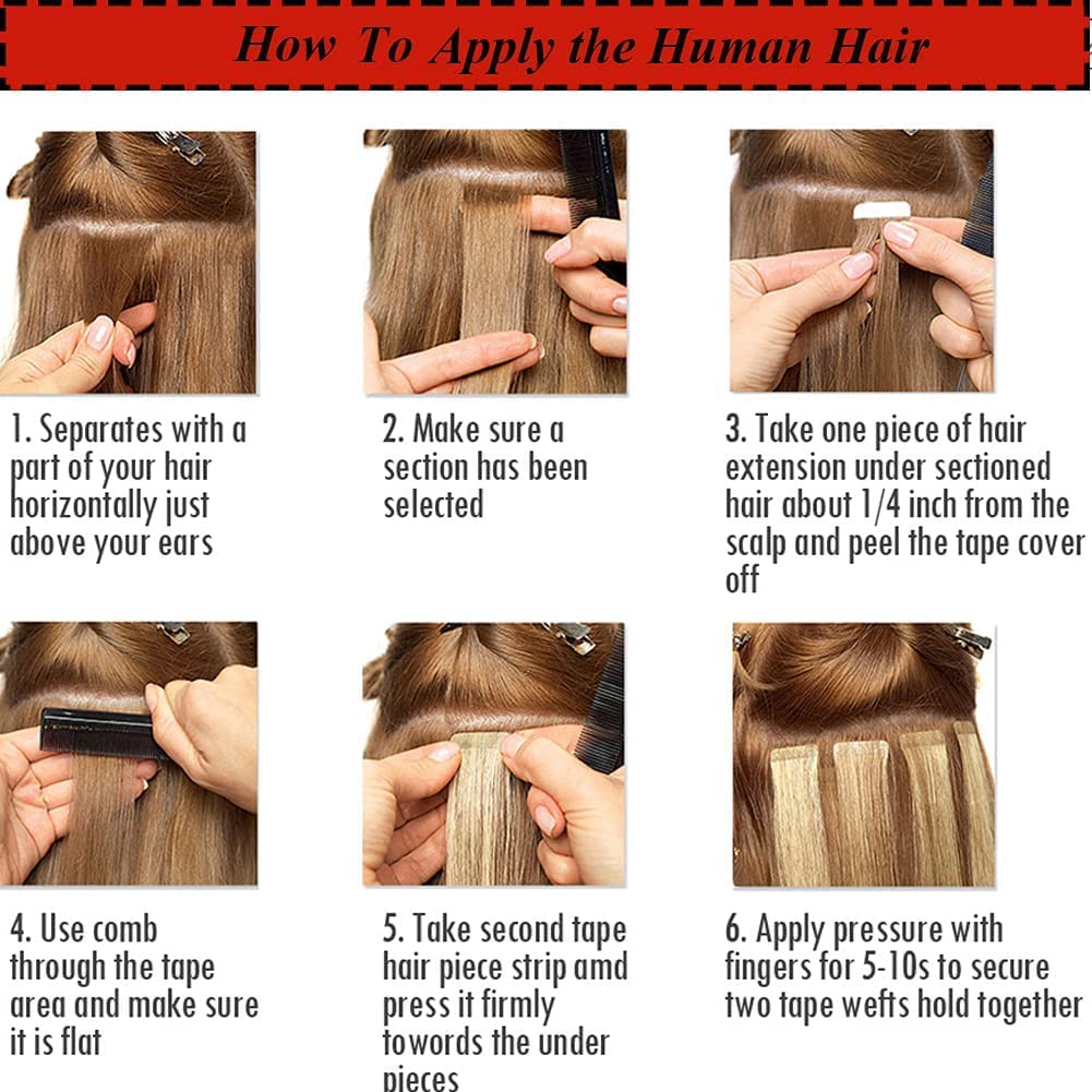 Amella Hair Tape in Hair Extensions #27 Light Brown 100% Remy Human Hair Extensions Silky Straight for Fashion Women 20 Pcs/Package(12 Inch #27 40g)