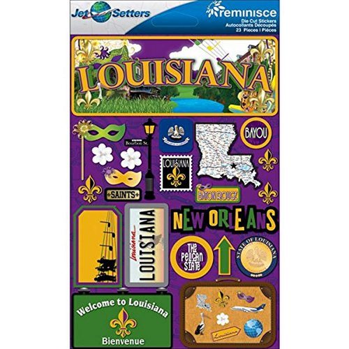 Reminisce Jet Setters 2 3-Dimensional Sticker, Louisiana
