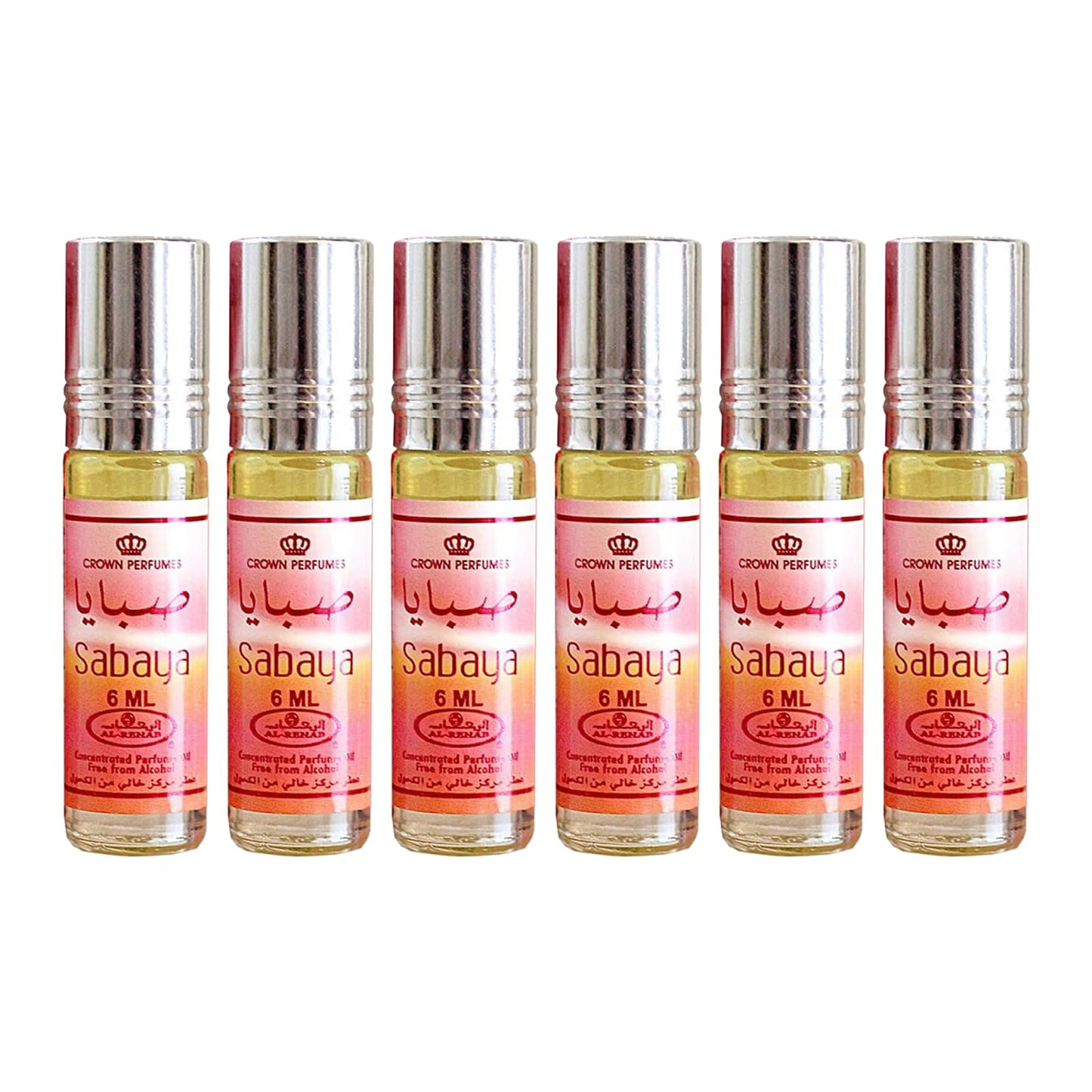 Al Rehab Sabaya Concentrated Perfume Rollerball For Unisex, 6 Ml/0.20 Oz (Pack Of 6)