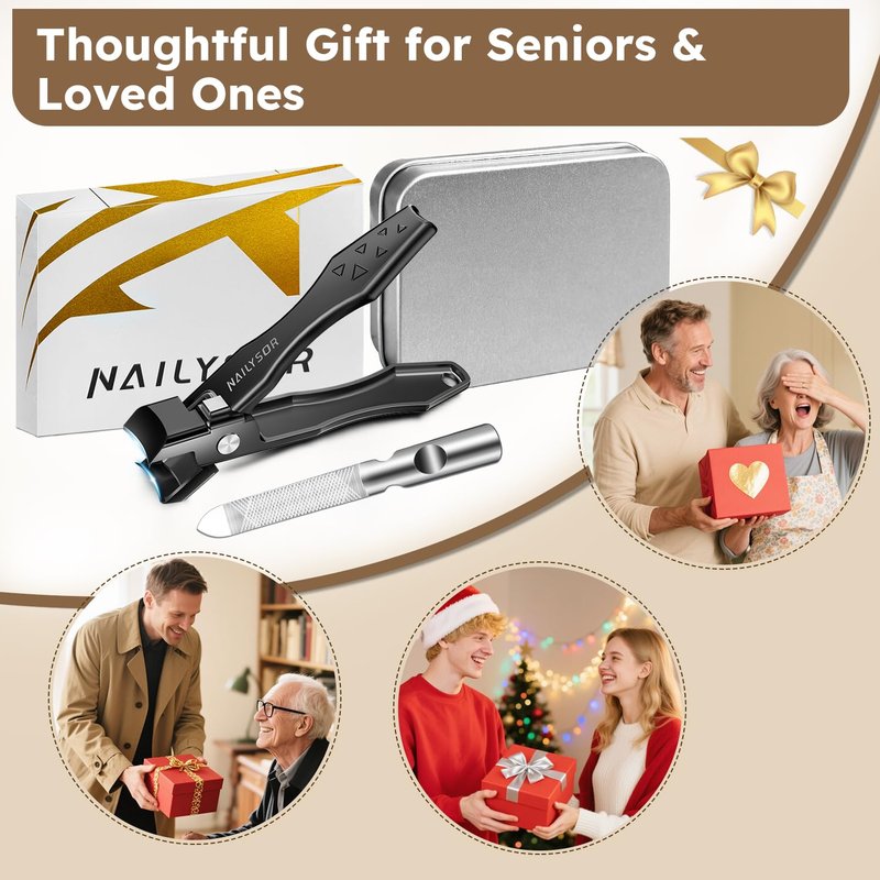 German Nail Clippers for Men Women with Catcher, Toenail Clippers for Thick Nails for Seniors, Toe Nail Clippers Wide Jaw Opening Ultra Sharp Safety Lock Nail Cutters
