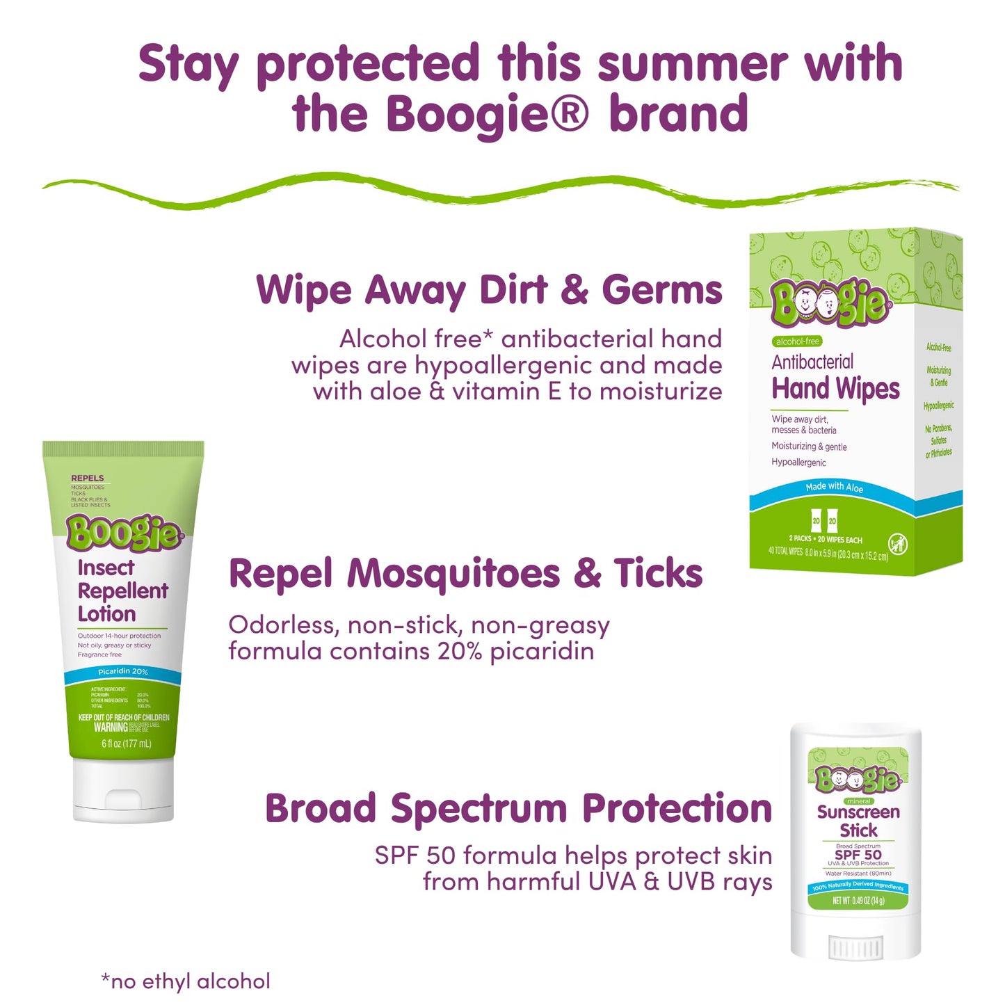 Boogie Mineral Sunscreen Stick SPF 50-0.49 oz - Sunscreen for Kids - Broad Spectrum UVA & UVB Protection - Water Resistant Sun Protection - Hypoallergenic - 100% Naturally Derived Ingredients