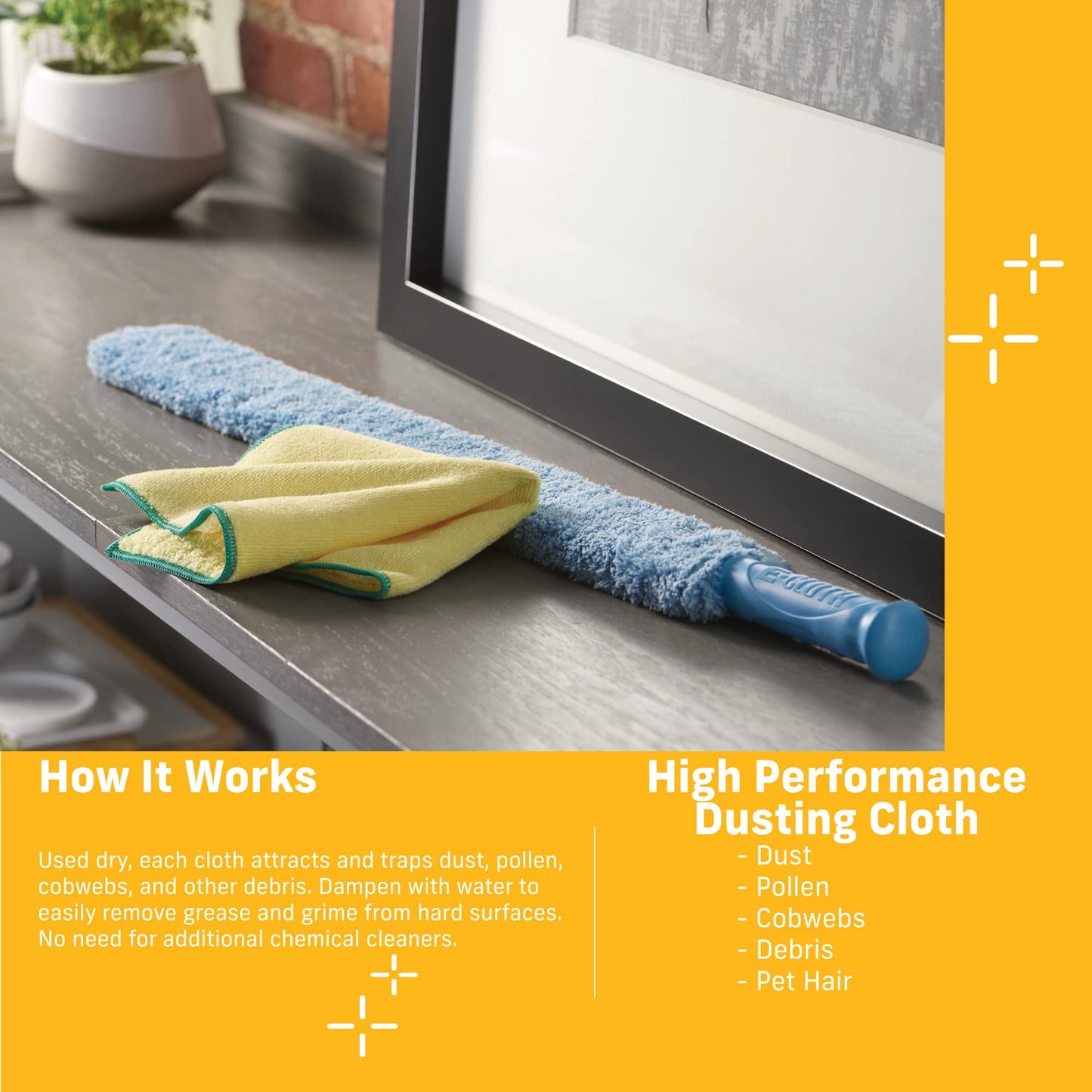 E-Cloth High Performance Dusting Cloth, Reusable Premium Microfiber Cloth for Dusting, 100 Wash Guarantee, 1 Pack
