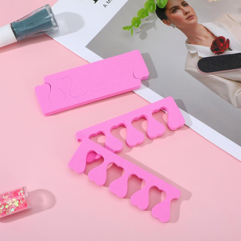 400 Pcs (200 Pairs) Pink Sponge Toe Separators Soft Finger Separators Toe Divider Spacer for Polishing Pedicure Manicure Coating Gel Painting Nail Art Beauty Accessories