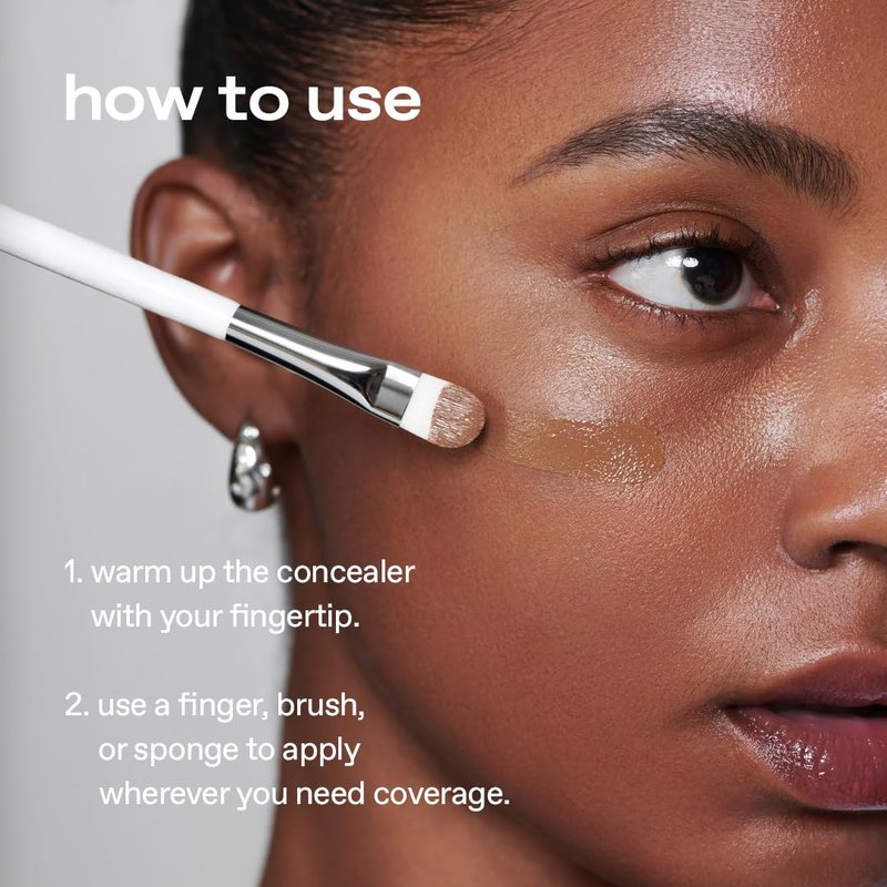 glow not dry concealer #pink #white, under-eye dark circles & blemishes, no crease, dual-ended, melt-in skincare formula, 0.4 oz