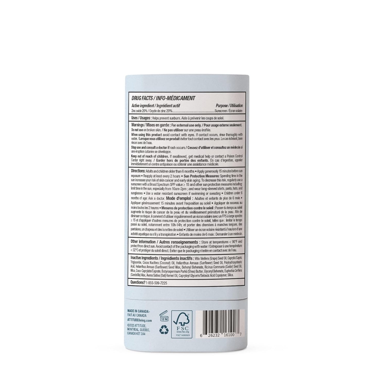 Mineral Sunscreen Stick SPF 30 for Sensitive Skin | EWG Verified, Plastic-Free, Zinc Oxide, 2.1 Oz