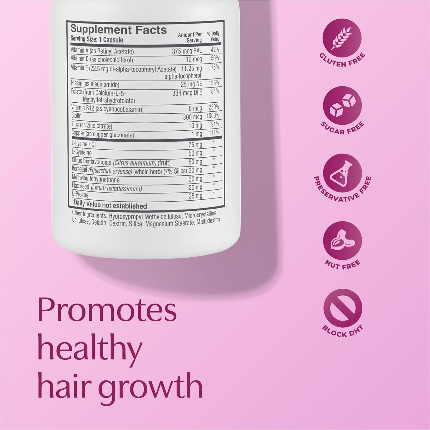 BosleyMD Women's Hair Growth Supplements - Thicker, Fuller Hair with DHT-Blocking Botanicals | 60 Capsules (2-Month Supply)