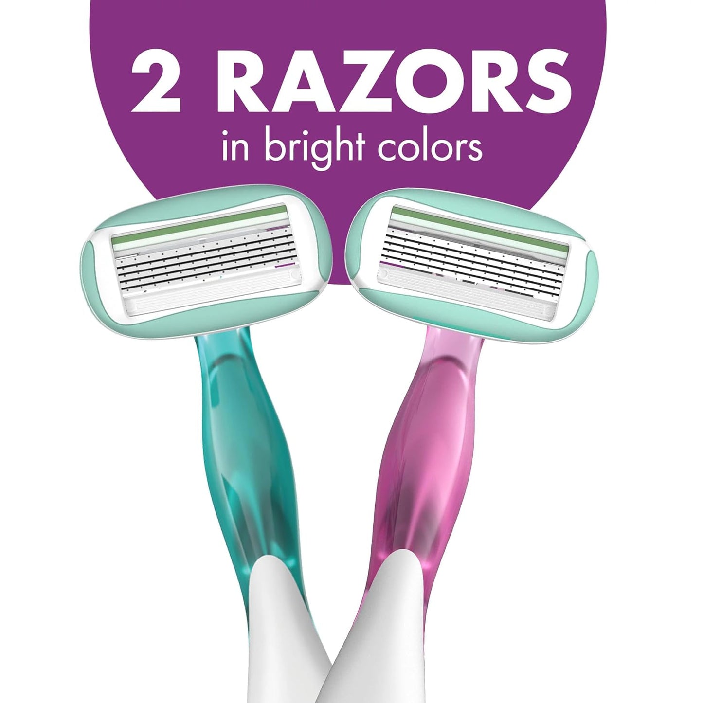 BIC Soleil Sensitive Advanced Women's Disposable Razors With 360 Degree Moisture Strips For Enhanced Glide, Shaving Razors With 5 Blades, 2 Count