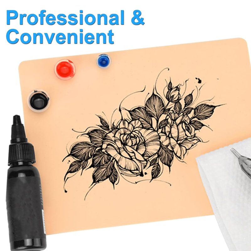 3mm Fake Skin Tattoo Practice Sheets - 20 Pcs Soft Silicone for Beginners & Artists | 7.4x5.6 Inch