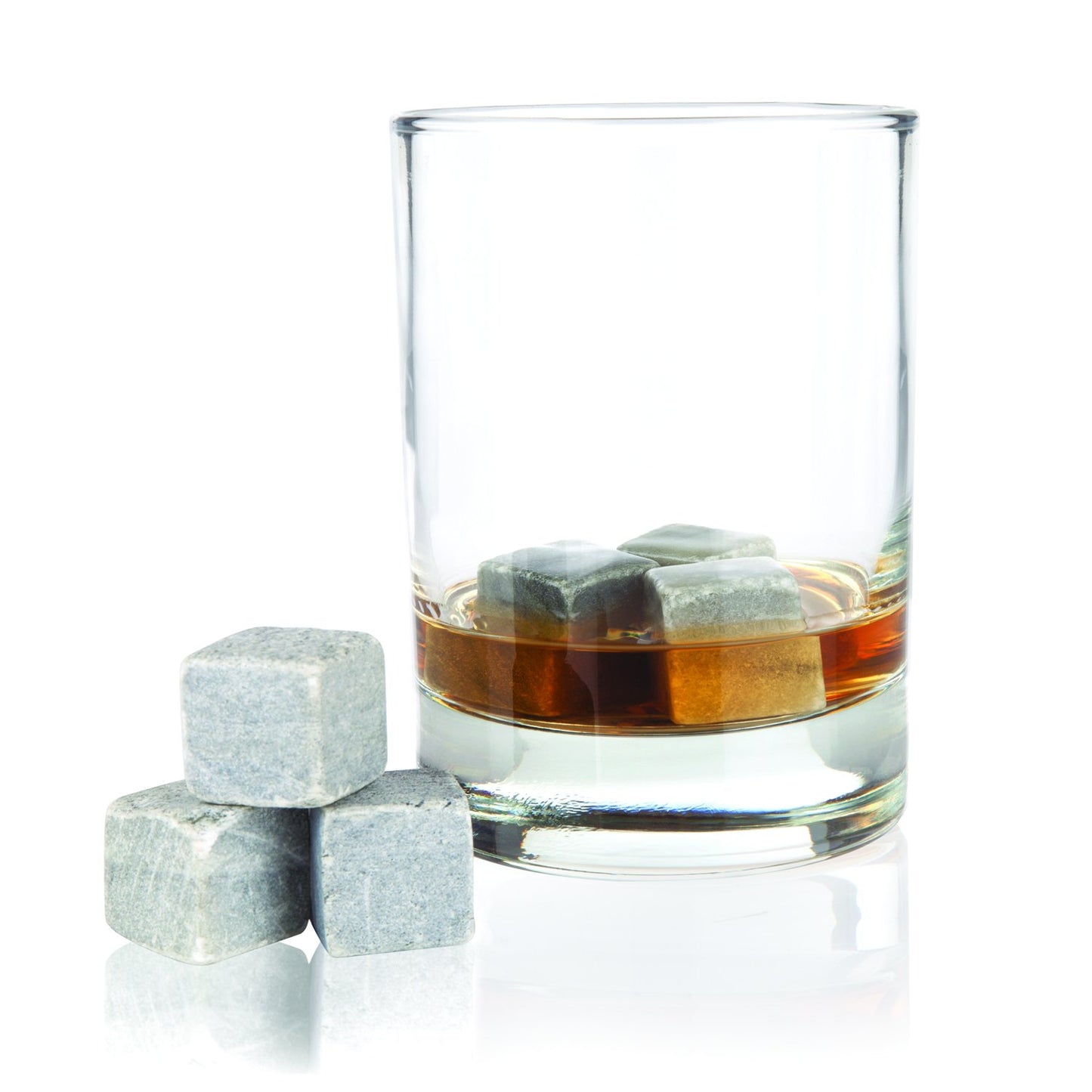 Twine Cooling Stones, Glacier Bourbon Whiskey Rocks, Reusable Ice Cubes, Whiskey Stones Set, Barware, Bar Accessories, Bar Tools, Set of 6, Grey
