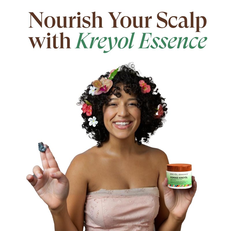 Kreyol Essence Haitian Black Castor Oil Rosemary Pomade for Men & Women - Natural Hair Pomade for Men for Curly Hair, Light Hold + Natural Shine, Detox & Strengthen, Paraben Free, 4 Oz