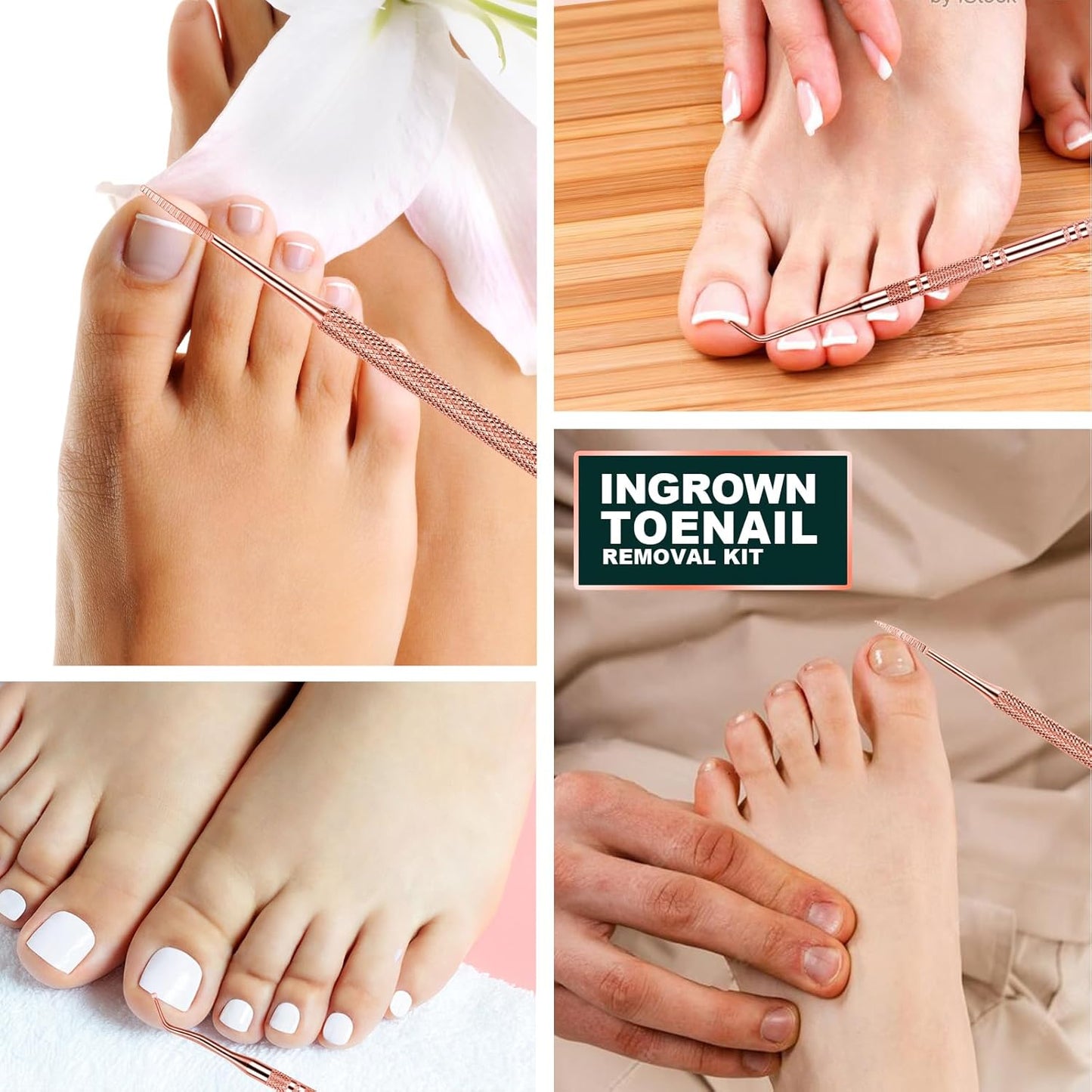 Teenitor Pedicure Tools for Feet, Toenail File and Lifters, Upgraded Professional Surgical Safe Ingrown Toenail Treatment Ingrown Toenail Removal Kit Ingrown Toenail Tool