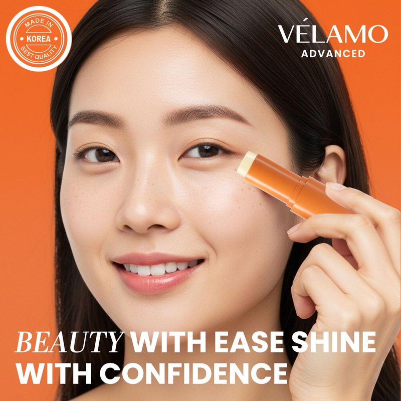 VELAMO ADVANCED Retinol Eye Stick: Plumping & Smoothing Under Eye Balm for Dark Circles, Puffiness & Wrinkles - Made in Korea, Upgraded Formula with Collagen, Niacinamide & Peptides, 0.35 OZ/10g