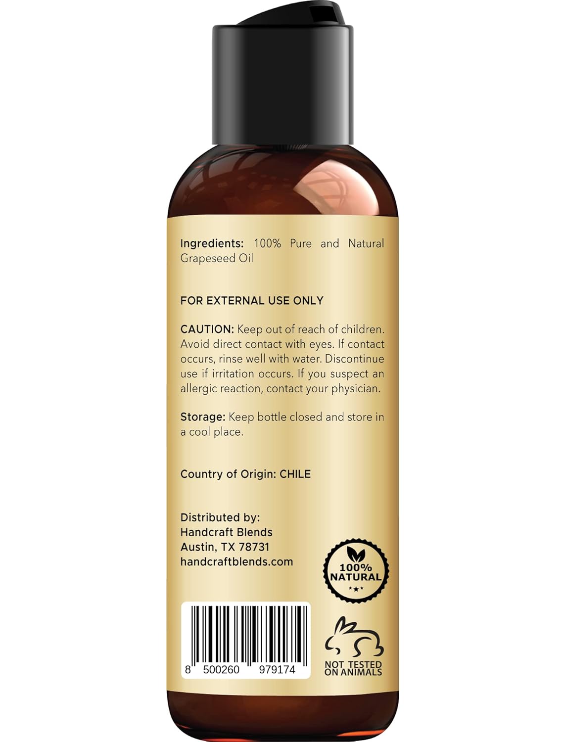 Handcraft Blends USDA Organic Jojoba Oil - Cold-Pressed 4 Fl Oz - 100% Pure and Natural - Premium Grade Carrier Oil for Skin and Hair - Hair and Body - Massage - Hexane-Free