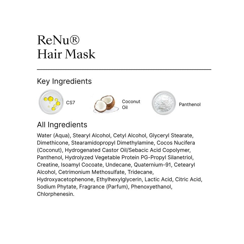 Nu Skin Renu Hair Mask | Deep Conditioning Hair Treatment for Softness & Shine | Supports Strong, Manageable Hair | Silicone-Free Formula with Botanical Extracts | 3.5 oz