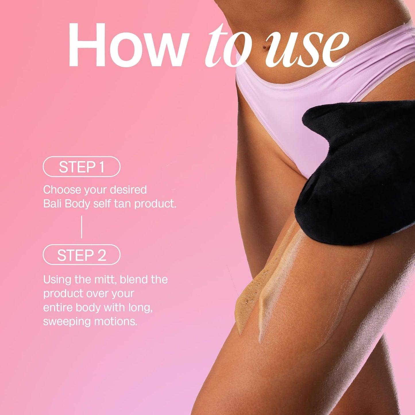 BALI BODY Clear 1 Hour Express Self Tanner - Fast Acting Natural Bronze Tan | Streak-Free Application with Luxe Mitt