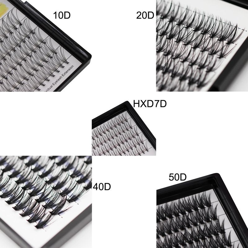 False Eyelashes Kit - 200pcs 7D/10D/20D/30D/40D/50D D Curl Individual Eyelash Extensions | Easy Grafting 8-20mm