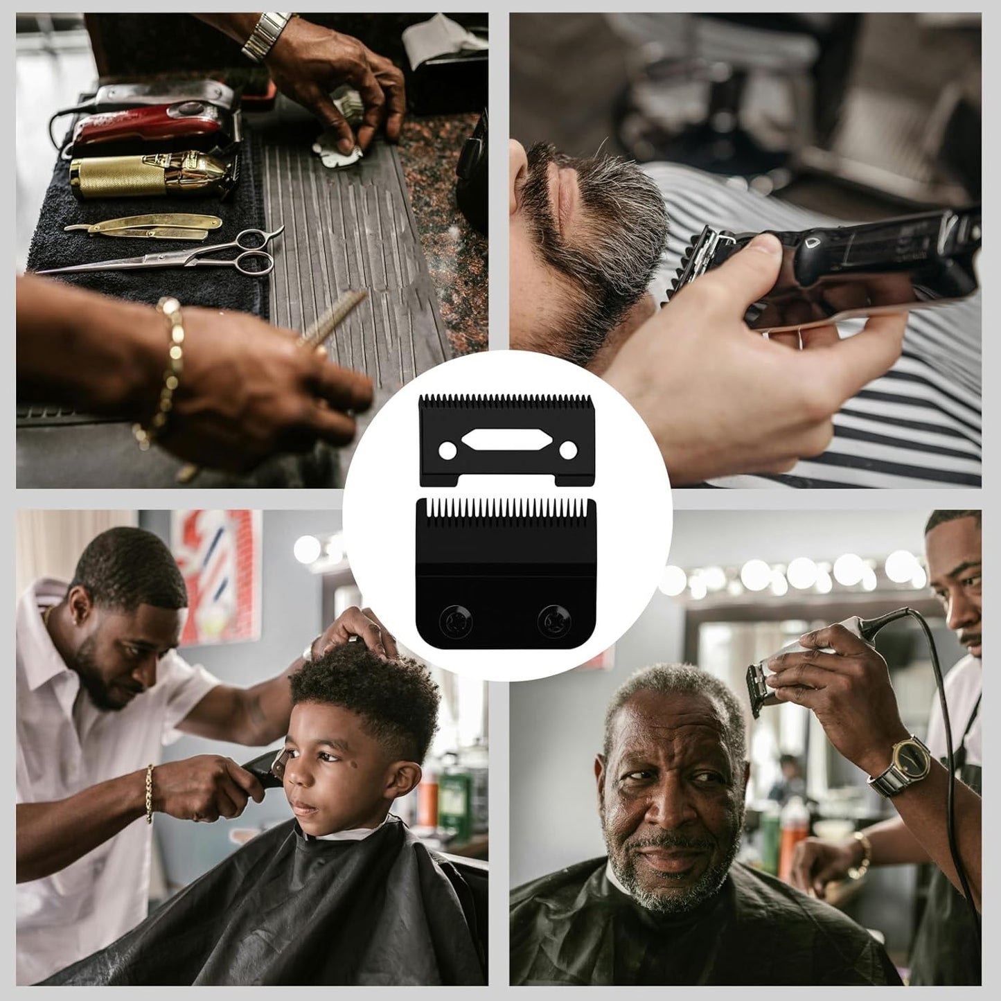 Professional Adjustable Clippers - Precision 2-Hole Wahl 8148 Blade for Senior/Magic Clipper | Black