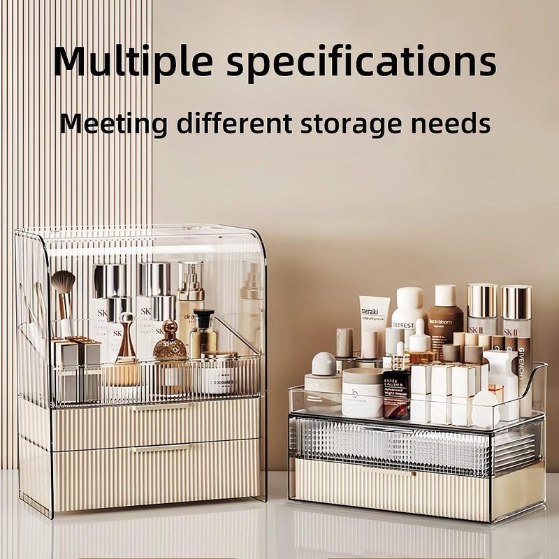 PLINJOY Makeup Organizer Countertop Large Cosmetic Display Cases Cosmetic Organizer Skin care Organizer, 2 Drawers