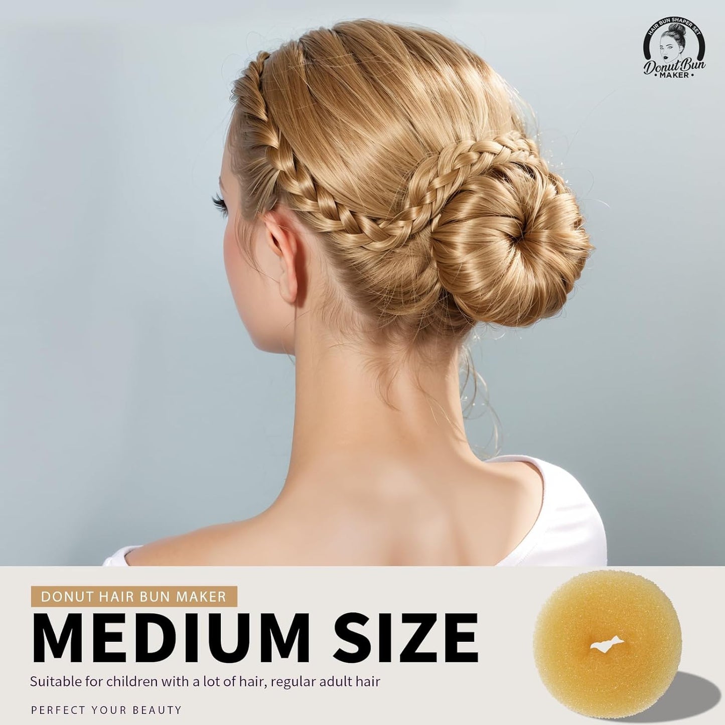 Teenitor Hair Donut, Hair Bun Maker, Black(Extra-large, Large, Medium and Small)