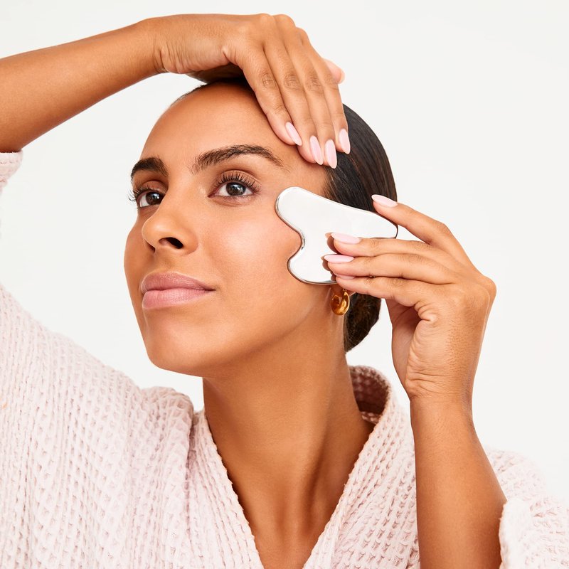 Wonderskin Liquid Gym Gua Sha Face Sculpting Tool, Facial Roller to Reduce Tension, Puffiness & Wrinkles, Skin Care Tool and Jawline Sculptor, Stainless Steel Facial Massager