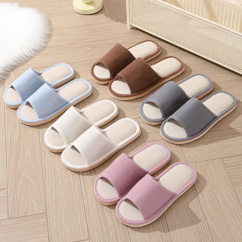 Eorbow 10 Pack Washable House Slippers for Guests, Disposable Open Toe Indoor Slipper, Non-slip Spa Slippers Bulk with Thick Sole for Party, Travel, Hotel, Bathroom, Bedroom, Unisex Universal Size
