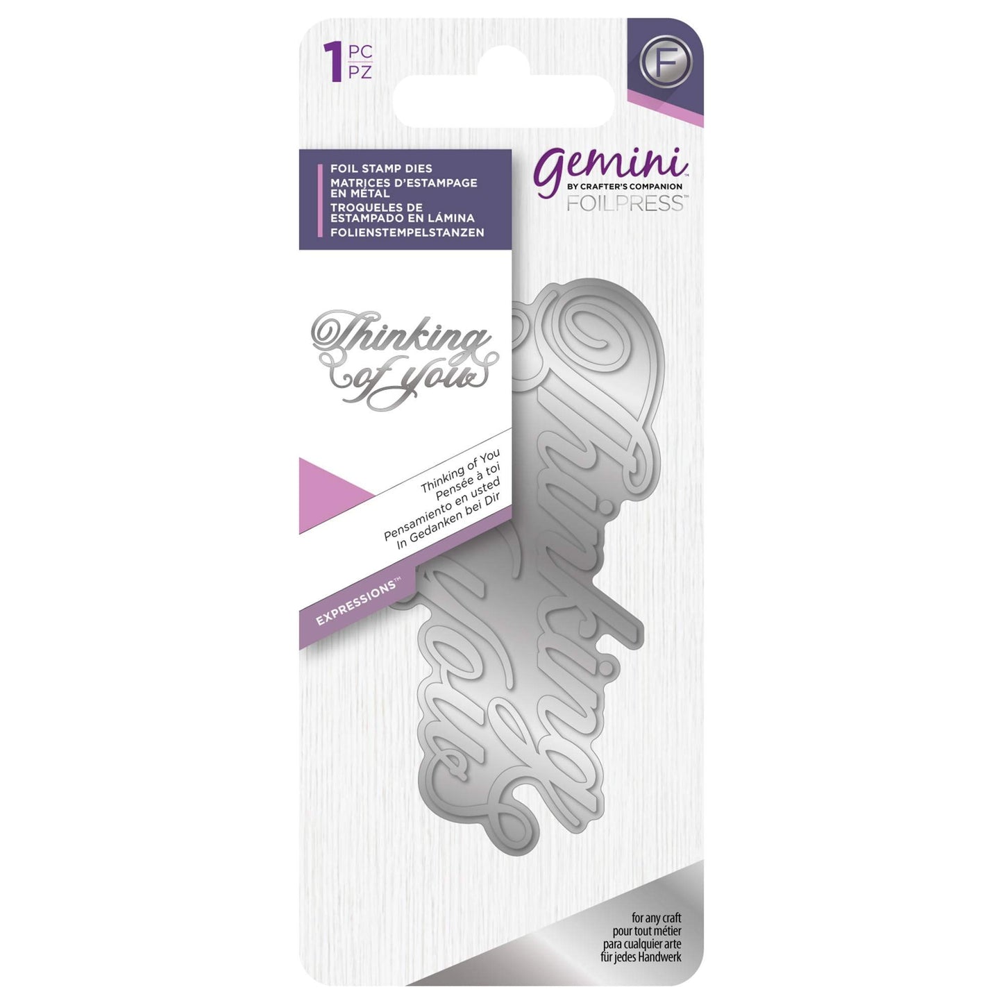 Gemini GEM-FS-EXP Foil Stamp Metal Die-Thinking of You, Silver
