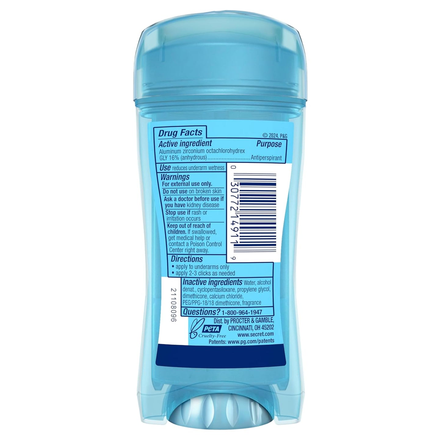 Secret Fresh Antiperspirant Deodorant for Women, 72hr Breathable Sweat & Odor Protection, Instant Freshness & Gentle, PH Balancing Minerals, Clear Gel, Mountain Air Scent, 2.6 oz