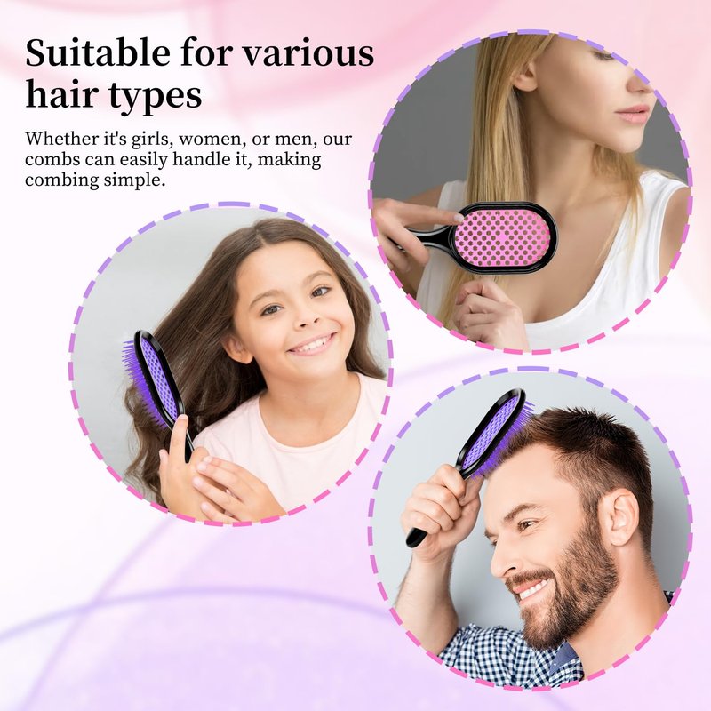 Detangling Brush,1 Pack Detangler Brush, Gentle & Effective Detangling on Wet or Dry Fragile Hair Types,Ultra-light, Detangling Brsuh ventilated and antistatic hairbrush (Blue)
