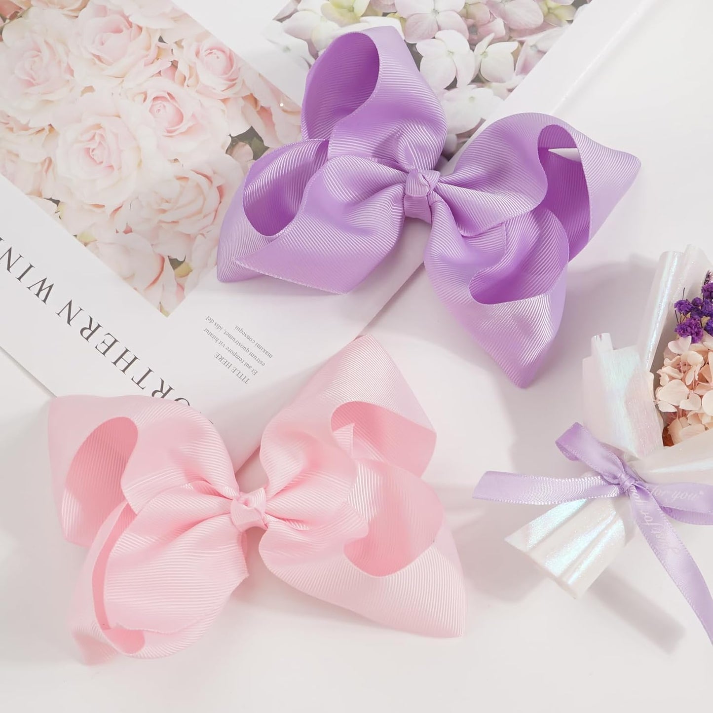 40Pcs 3 inch Hair Bows for Girls Grosgrain Ribbon Toddler Back to School Hair Accessories with Alligator Clips for Baby Girls Kids in Pairs
