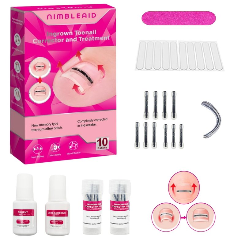 Upgraded Titanium Alloy Ingrown Toenail Corrector with Upgraded 6-Angle Shape,3x Stronger Pull Force,Ingrown Toenail Removal Kit, Ingrown Toenail Treatment for Women and Man (10101 Count (Pack of 19))