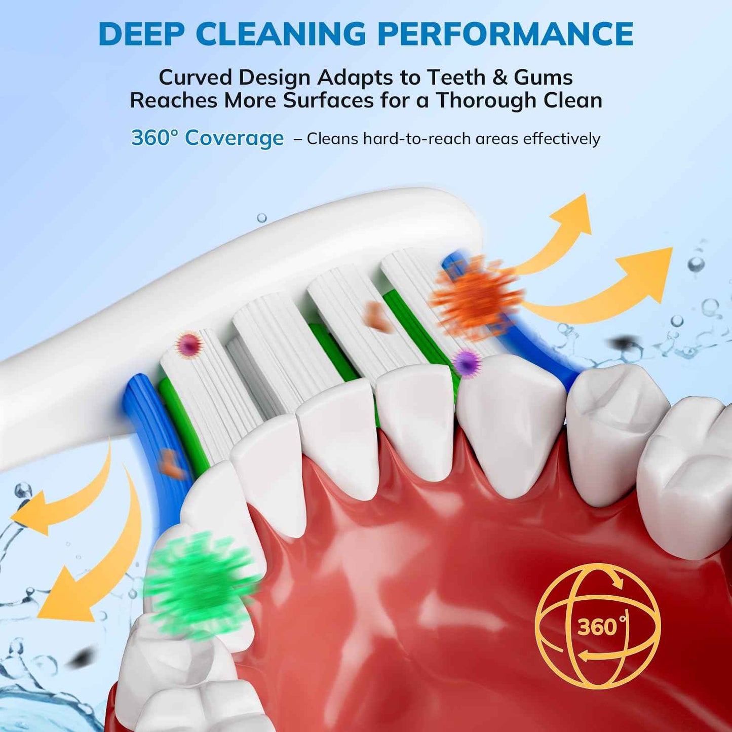 Replacement Toothbrush Heads for Philips Sonicare - 16 Pack Soft Gentle Bristles Compatible with Most Sonicare Click-On Electric Toothbrushes (White)