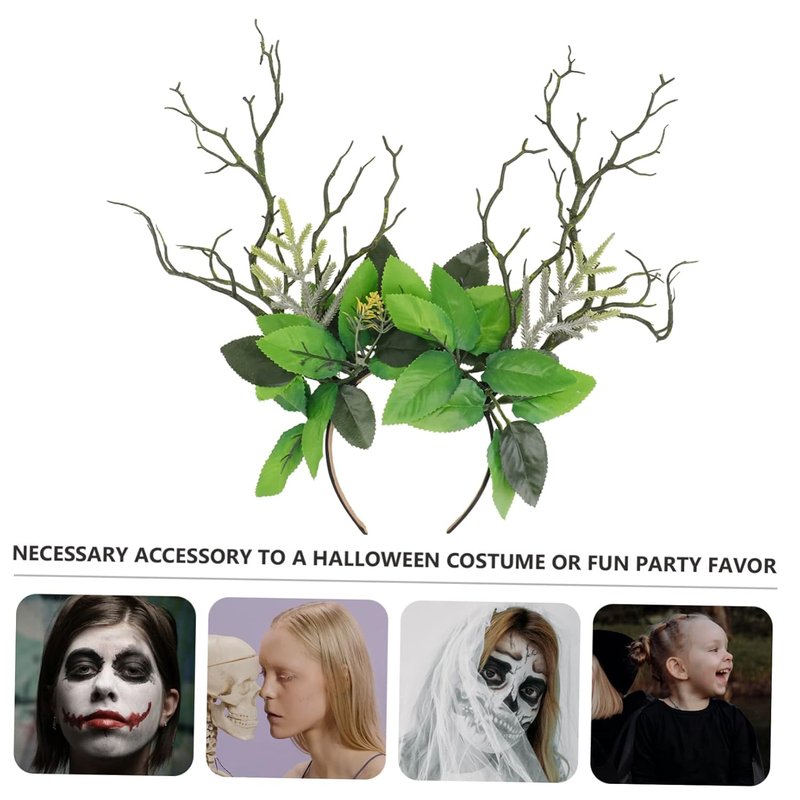 Floral Branch Leaves Headband - Women's Goth Hair Accessory | Festival Deer Antlers Decor