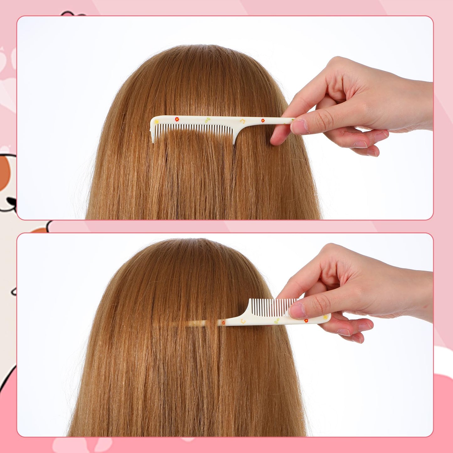 Giantree 4Pcs Baby Hair Comb, Kids Hair Brush Set for Girls Boys, Cute Hairs Comb Set Toddler Hairs Comb, Mini Comb Rat Tail Hairs Styling for Toddler Child's Hair Travel Style A)