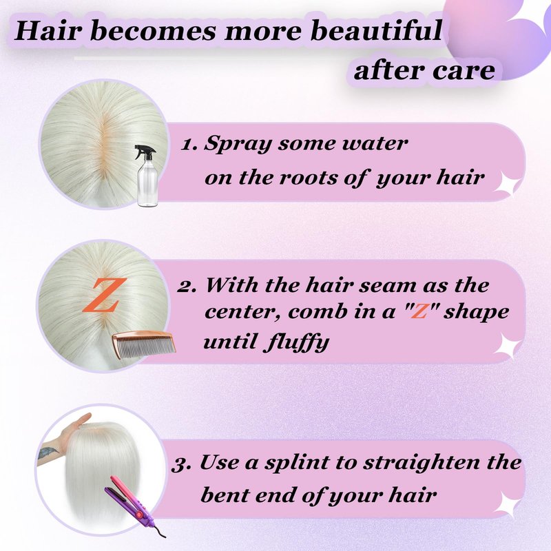 Hair Toppers for Women Real Human Hair, 360° 3D Cover Hair Topper Clip in Bangs 10 Inch Realistic Scalp Pieces for Women with Thinning Crown (Gray, Side Bangs)