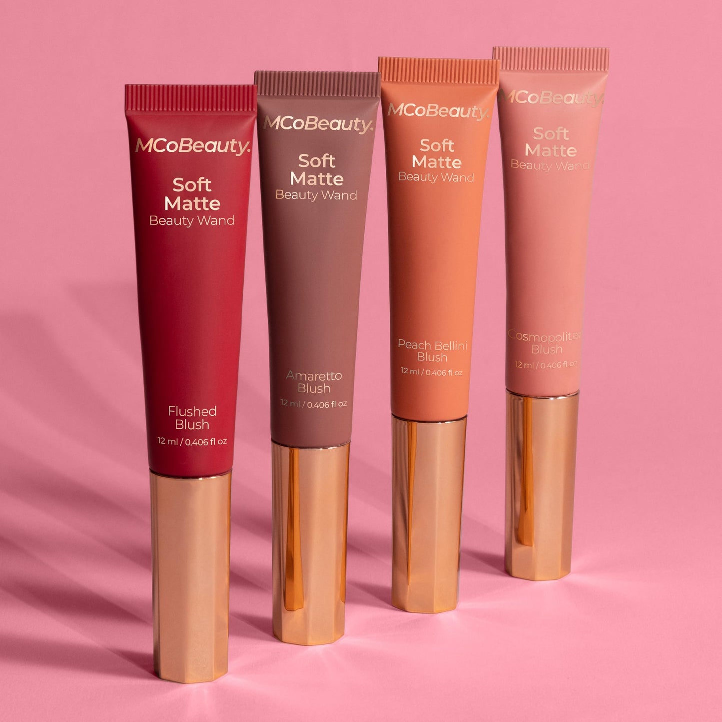 MCoBeauty - Soft Matte Beauty Wand Liquid Blush - Cosmopolitan - Buildable Cream Blush & Cheek Tint with Cushion Applicator - Long-Lasting & Blendable - All Skin Types - Vegan & Cruelty Free Makeup