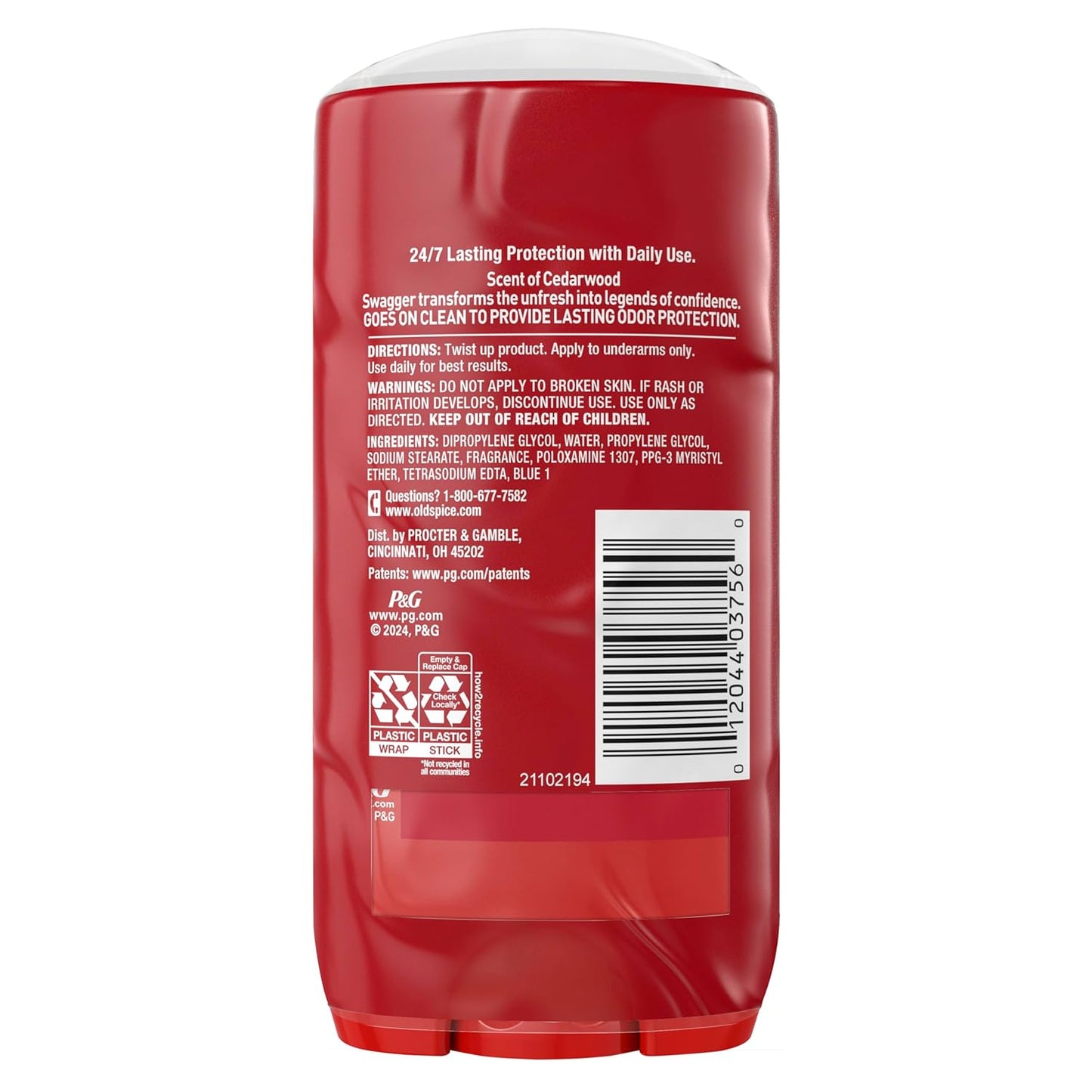Old Spice Aluminum Free Deodorant for Men, 24/7 Odor Protection, 24/7 Freshness & Lasting Scent, Aqua Reef with Cypress Scent, 3.0 oz