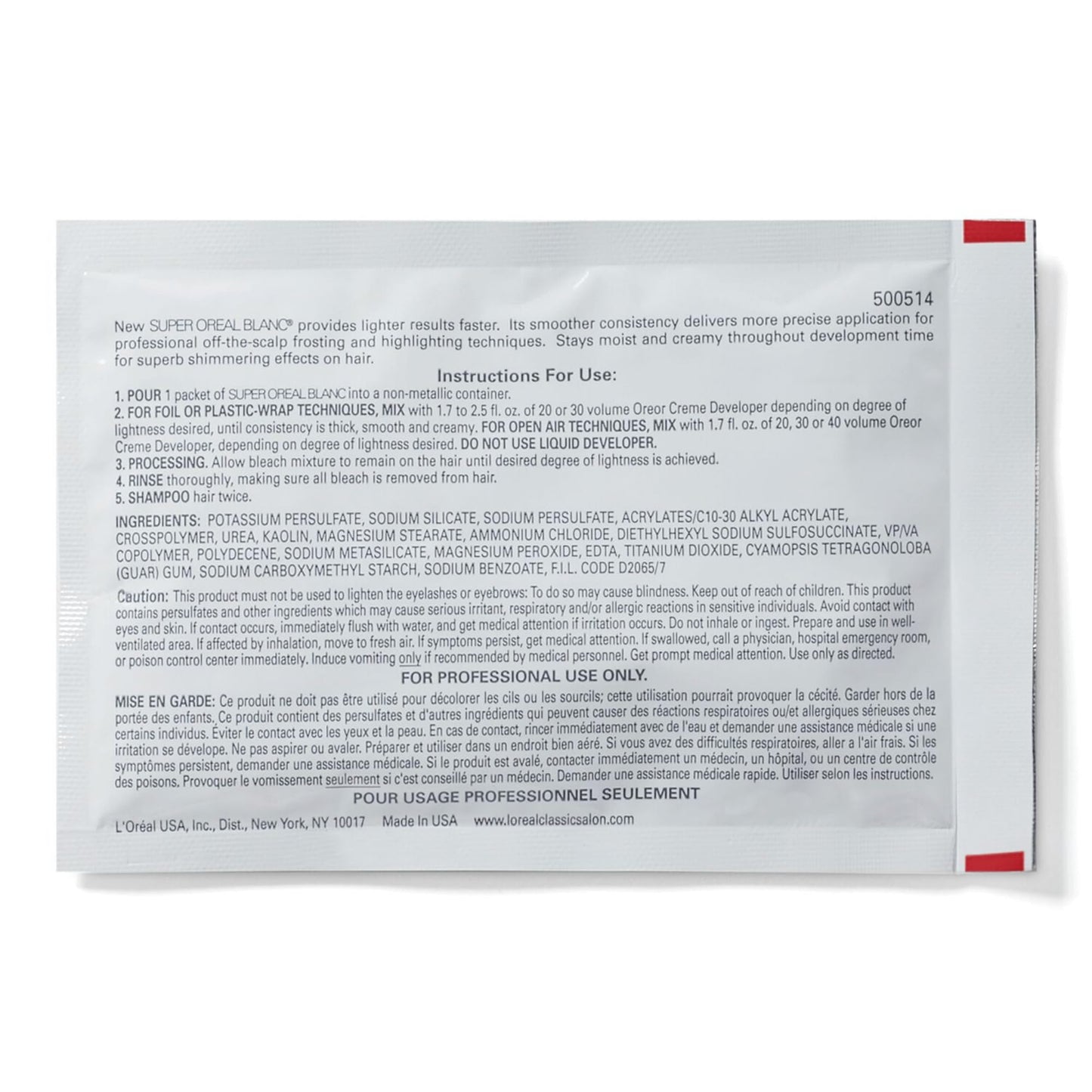 L'Oreal Technique Super Oreal Blanc Hair Lightener - Off-the-Scalp Bleaching Powder, No Drip, Creamy Formula, 1.13 Oz