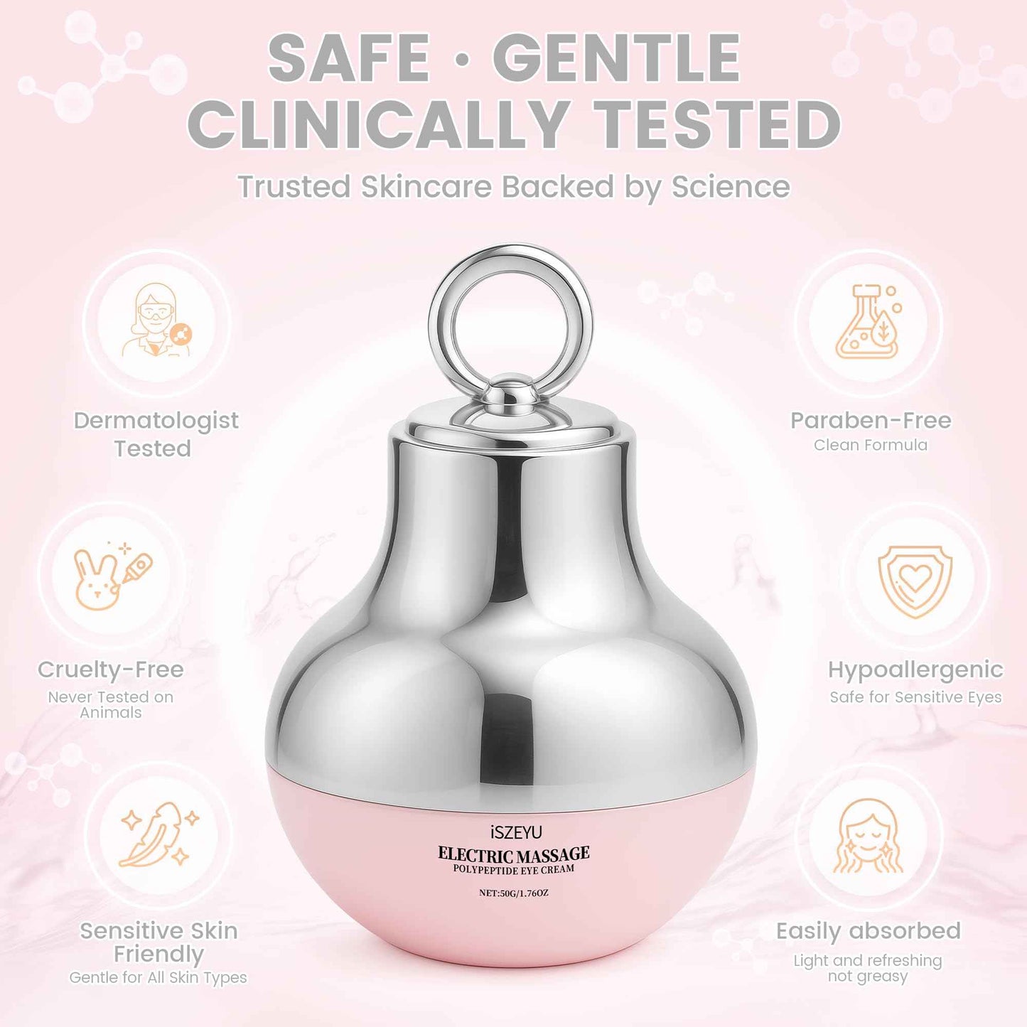 iSZEYU Pro Xylane Electric Massage Eye Cream with Red Light Applicator Therapy, Polypeptide Vibrating Firming or Anti Wrinkle