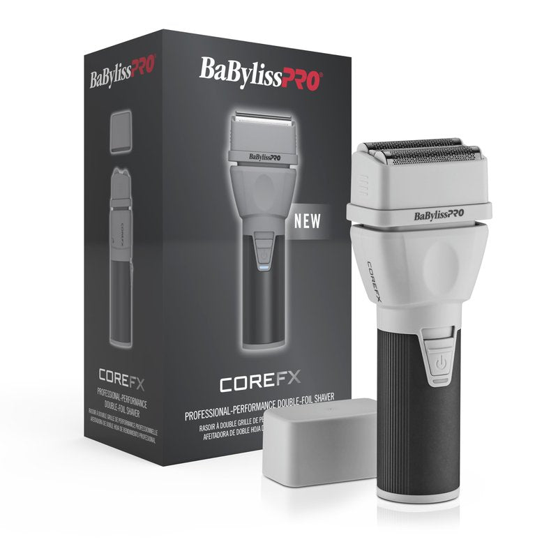 BaBylissPRO COREFX Professional Double Foil Electric Shaver for Men - Waterproof Cordless Wet/Dry Foil Razor with 9,000 RPM Motor and USB-C Charging