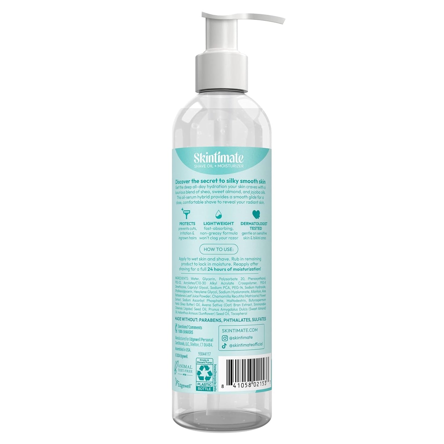 Skintimate 2-in-1 Shave Oil & Moisturizer, Coconut Bliss, 7.3oz | Shaving Oil, After Shave for Women Bikini Area Moisturizer with Vitamin E and Aloe, Shaving Cream Alternative, 7.3 fl oz
