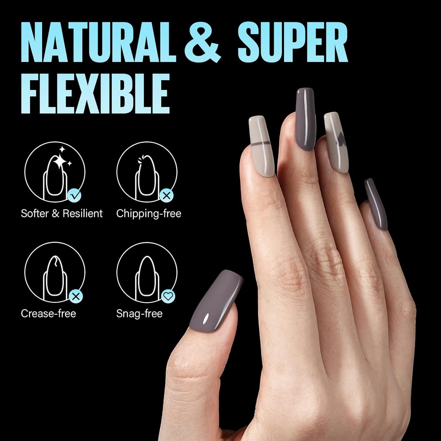 TOMICCA Short Nail Tips Extra Short Square Nail Tips, 192Pcs Fake Nails 12 Sizes Acrylic Clear Nails for Beginner and Professional DIY Gel Nails Salon